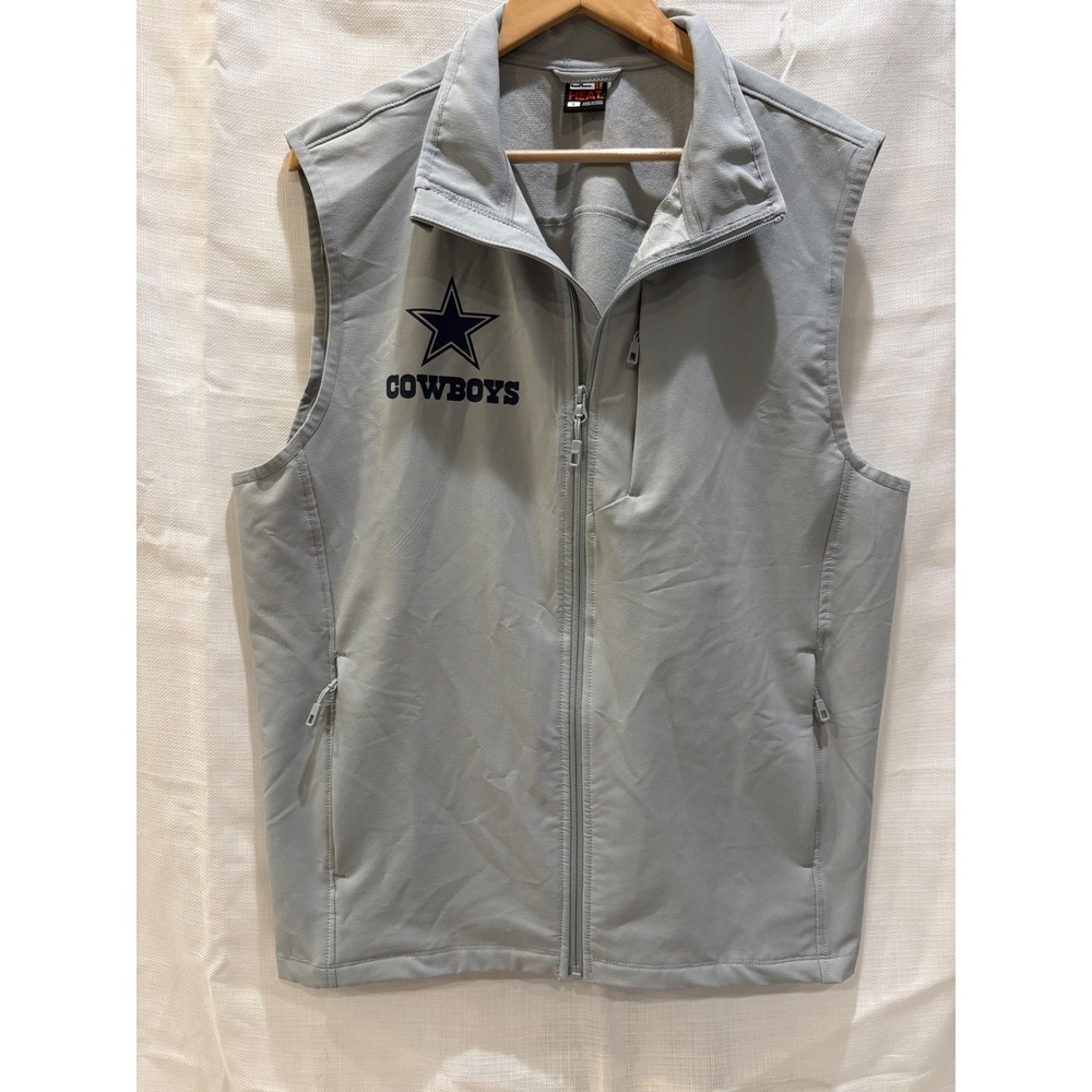 32 Degrees Heat Dallas Cowboys Mens Full Zip Softshell Vest Grey Large NFL